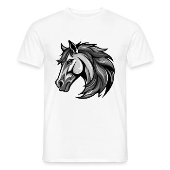 Tête de cheval - T-shirt homme - blanc - Devant - AI Model Male 178 dark (178cm)
