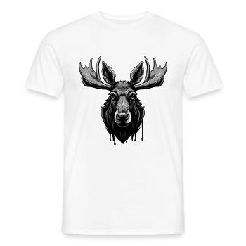 Elch Portrait - Männer T-Shirt - Weiß - Vorne - AI Model Male 178 dark (178cm)