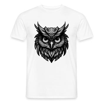 Portrait de hibou - T-shirt homme - blanc - Devant - AI Model Male 178 dark (178cm)