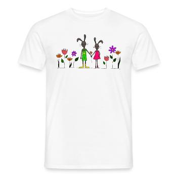 Easter Rabbit Relationship Love Family Gift - Men's T-Shirt - white - Front - AI Model Male 178 dark (178cm)