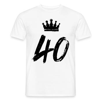 40 Zahl Krone - Männer T-Shirt - Weiß - Vorne - AI Model Male 178 dark (178cm)