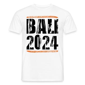 Bali 2024 Saying - Men's T-Shirt - white - Front - AI Model Male 178 dark (178cm)