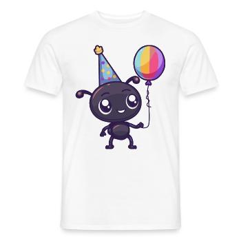Ant Birthday Comic - Men's T-Shirt - white - Front - AI Model Male 178 dark (178cm)