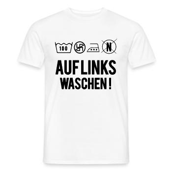 Gegen Nazis Anti Nazi auf links waschen Geschenk - Männer T-Shirt - Weiß - Vorne - AI Model Male 178 dark (178cm)
