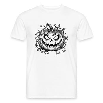 Halloween Kürbis mit Ranken - Vintage Illustration - Männer T-Shirt - Weiß - Vorne - AI Model Male 178 dark (178cm)
