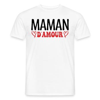 Maman d'amour, fêtes des mères. cadeau maman, mère - T-shirt homme - blanc - Devant - AI Model Male 178 dark (178cm)