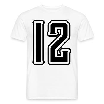 12 Zahl symbol - Männer T-Shirt - Weiß - Vorne - AI Model Male 178 dark (178cm)