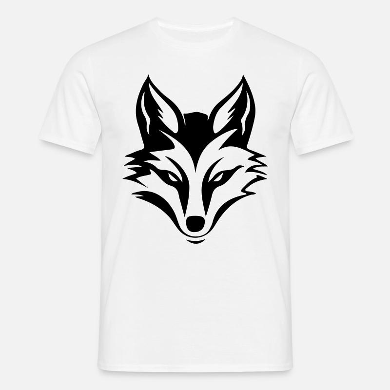 Fuchs Kopf Silhouette - Männer T-Shirt - Weiß