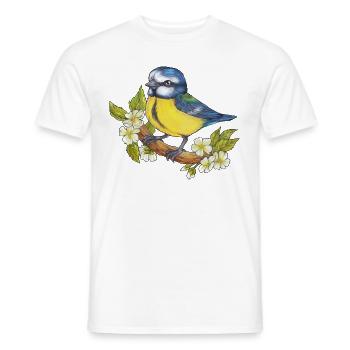 Niedliche Blaumeise Naturliebhaber Ornithologe - Männer T-Shirt - Weiß - Vorne - AI Model Male 178 dark (178cm)