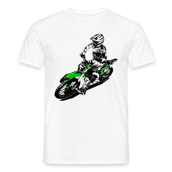 MotoCross - Supercross - MX - SX - FMX - Männer T-Shirt - Weiß - Vorne - AI Model Male 178 dark (178cm)