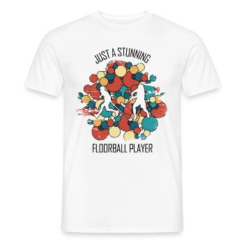 Floorball, Floorball, Field Hockey, Indoor Hockey - Men's T-Shirt - white - Front - AI Model Male 178 dark (178cm)