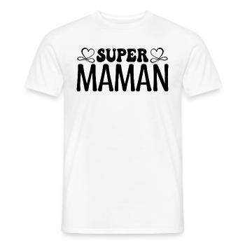 Super maman. Cadeau maman, fêtes des mères. maman. - T-shirt homme - blanc - Devant - AI Model Male 178 dark (178cm)