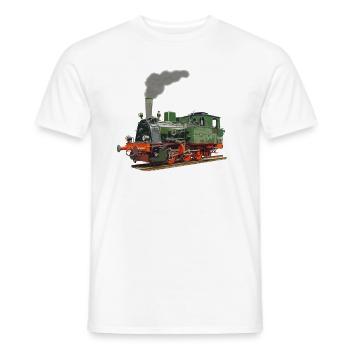 Steam locomotive small locomotive railway - Men's T-Shirt - white - Front - AI Model Male 178 dark (178cm)