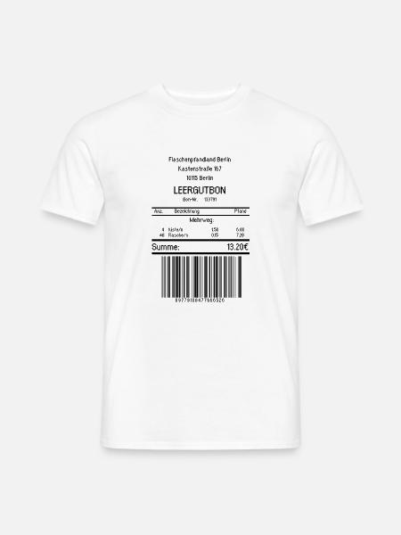 Pfandbon Pfand Leergut Geschenk Mundbedeckung - Männer T-Shirt - Weiß
