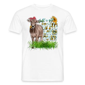 Just A Girl Who Loves Cows - Men's T-Shirt - white - Front - AI Model Male 178 dark (178cm)