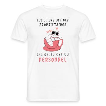 Humour Chat Chien Message drôle Animaux. Idée Cade - T-shirt homme - blanc - Devant - AI Model Male 178 dark (178cm)