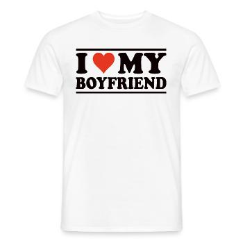 J’aime mon petit ami - ich liebe meinen Freund - T-shirt homme - blanc - Devant - AI Model Male 178 dark (178cm)