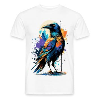 Black Raven - Crow Colorful - Ravens & Crows - Men's T-Shirt - white - Front - AI Model Male 178 dark (178cm)