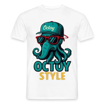 Octoy Style Oktopus Retro Cap - Männer T-Shirt - Weiß - Vorne - AI Model Male 178 dark (178cm)