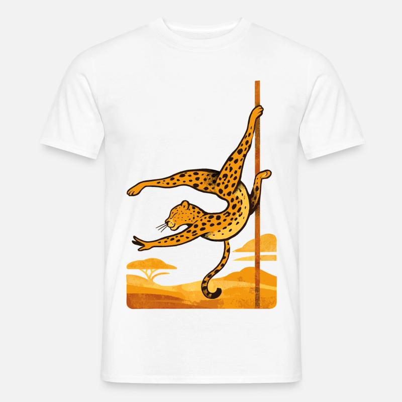 Pole Dance Leopardin Poledancerin Geschenk - Männer T-Shirt - Weiß