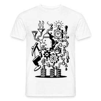 Crazy Machine - Männer T-Shirt - Weiß - Vorne - AI Model Male 178 dark (178cm)