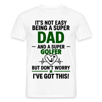 Herz + Golf – Super Papa Golfspieler - Männer T-Shirt - Weiß - Vorne - AI Model Male 178 dark (178cm)