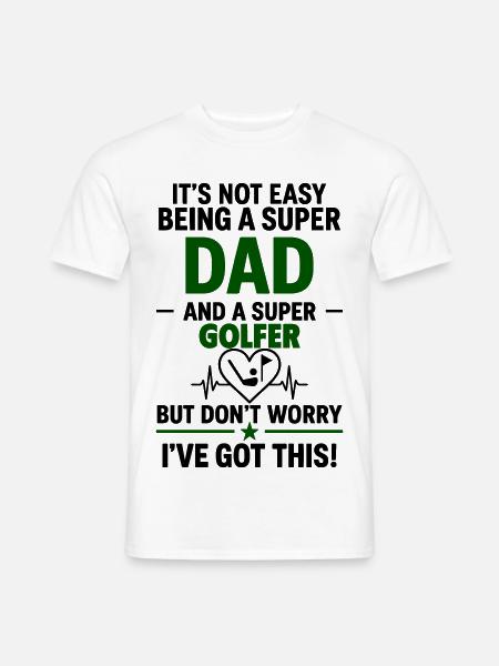 Herz + Golf – Super Papa Golfer - Men's T-Shirt - white
