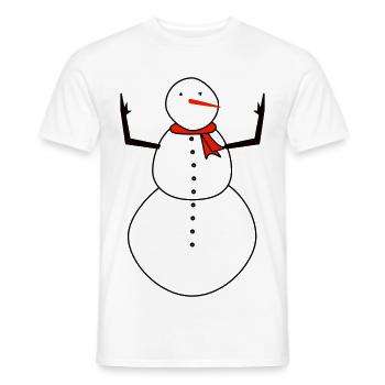 Snowman with Red Scarf - Men's T-Shirt - white - Front - AI Model Male 178 dark (178cm)