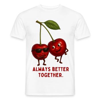 Couple Cherry – Fort Ensemble - T-shirt homme - blanc - Devant - AI Model Male 178 dark (178cm)