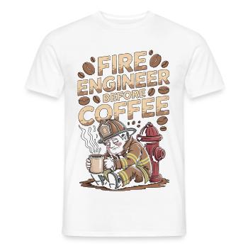 Fire Engineer Before Fire Service Coffee Lover - Männer T-Shirt - Weiß - Vorne - AI Model Male 178 dark (178cm)