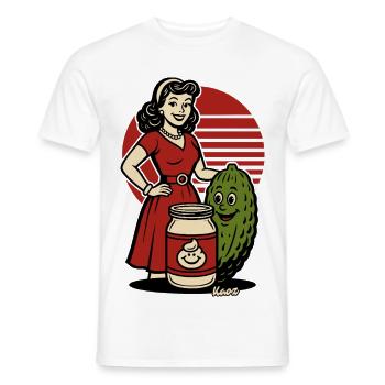 Retro Homemaker mit Gurkenglas - Männer T-Shirt - Weiß - Vorne - AI Model Male 178 dark (178cm)