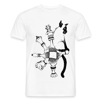 CHAT SIAMOIS - ÉCHECS SIAMOIS - T-shirt homme - blanc - Devant - AI Model Male 178 dark (178cm)