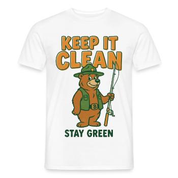 Eco Bear Bleib sauber Bleib grün - Männer T-Shirt - Weiß - Vorne - AI Model Male 178 dark (178cm)