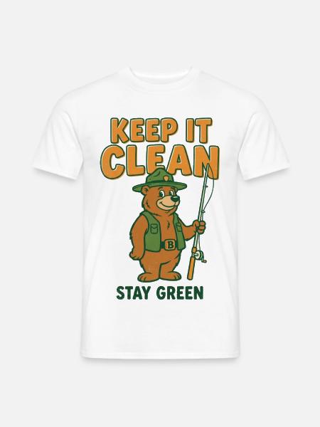 Eco Bear Bleib sauber Bleib grün - Männer T-Shirt - Weiß