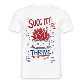 Succ It Thrive Cute Plant Succulent lover - Men's T-Shirt - white - Front - AI Model Male 178 dark (178cm)