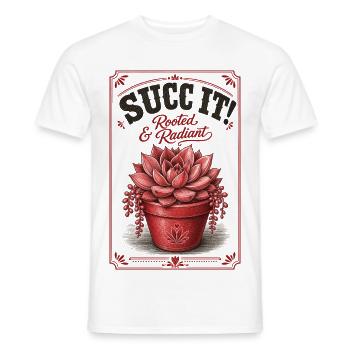 Jardinage urbain Succulentes enracinées Radiant - T-shirt homme - blanc - Devant - AI Model Male 178 dark (178cm)