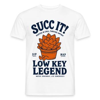 Succ It Low Key Legend Organic Succulent lover - Men's T-Shirt - white - Front - AI Model Male 178 dark (178cm)