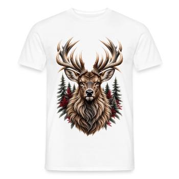 Black Forest Stag – Wilder Hirsch - Männer T-Shirt - Weiß - Vorne - AI Model Male 178 dark (178cm)