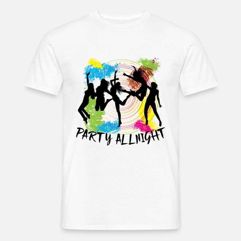 Party Allnight - Männer T-Shirt - Weiß