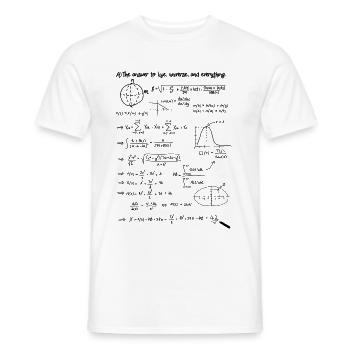 Réponse 42 - T-shirt homme - blanc - Devant - AI Model Male 178 dark (178cm)