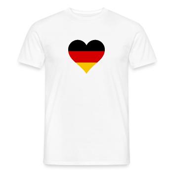 Germany german flag ensign heart - Men's T-Shirt - white - Front - AI Model Male 178 dark (178cm)