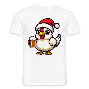 Huhn Weihnachten Bier - Männer T-Shirt - Weiß - Vorne - AI Model Male 178 dark (178cm)