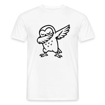 Dabbing Owl - Hibou drôle dans le mouvement de danse Dab - T-shirt homme - blanc - Devant - AI Model Male 178 dark (178cm)