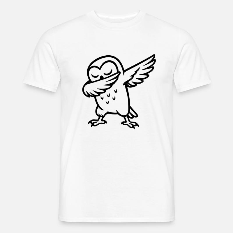 Dabbing Eule – Lustige Eule im Dab Tanz Move - Männer T-Shirt - Weiß