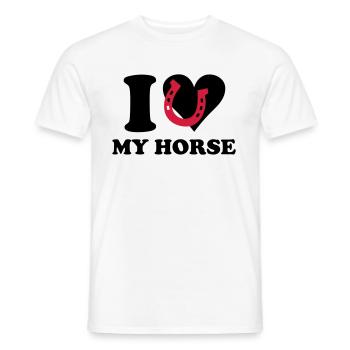 I love my horse - Ich liebe mein Pferd - Männer T-Shirt - Weiß - Vorne - AI Model Male 178 dark (178cm)