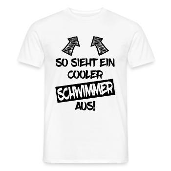 COOLER SCHWIMMER - Männer T-Shirt - Weiß - Vorne - AI Model Male 178 dark (178cm)
