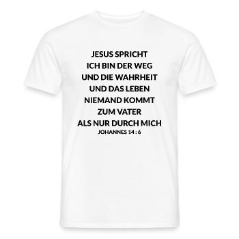 johannes 14 6 Ich bin der Weg Jesus Christus - Männer T-Shirt - Weiß - Vorne - AI Model Male 178 dark (178cm)