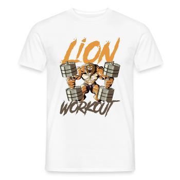 Löwe workout gym haltères - T-shirt homme - blanc - Devant - AI Model Male 178 dark (178cm)