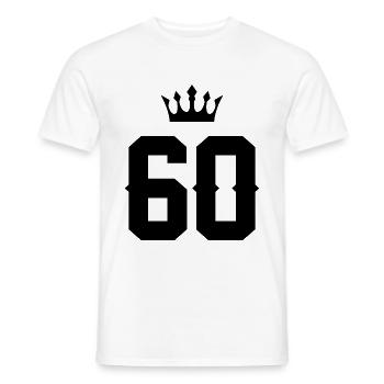 60 couronnes nombre - T-shirt homme - blanc - Devant - AI Model Male 178 dark (178cm)