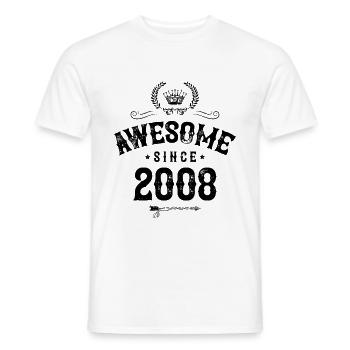 2008 awesome since - Men's T-Shirt - white - Front - AI Model Male 178 dark (178cm)
